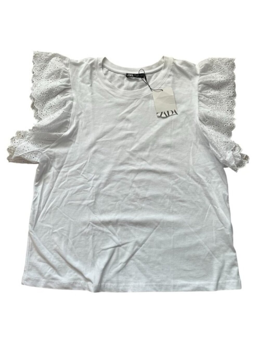Eyelet Ruffled T-Shirt